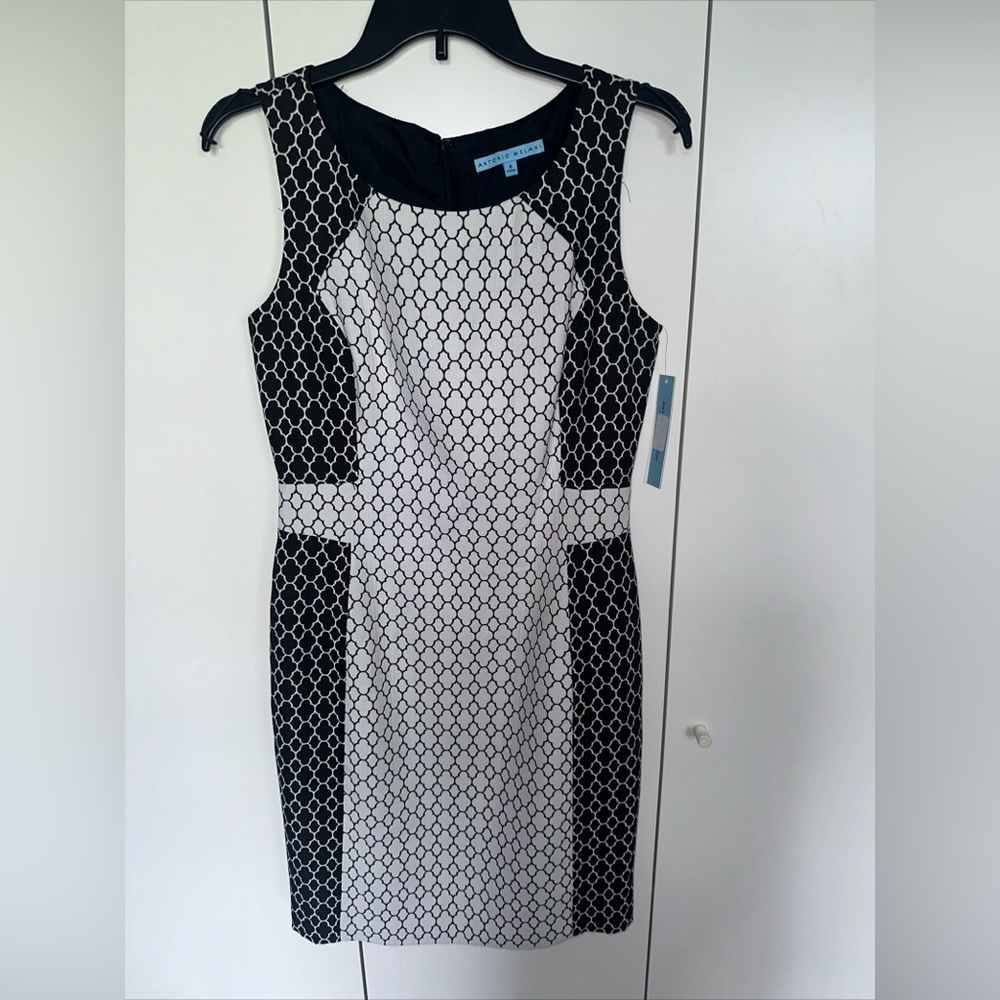 Antonio Melani Dress Size 6 Stella Dress Ivory/Black NWT